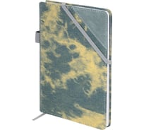 Блокнот BRAUBERG А5 135x210мм Denim, ткань/экокожа, резинка, держатель, 80л, клетка, синий 117139