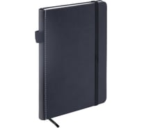 Блокнот BRAUBERG А5 135x212мм Edge, под кожу, резинка, держатель, 80л, клетка, черный 117145