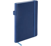 Блокнот BRAUBERG А5 135x212мм Edge, под кожу, резинка, держатель, 80л, клетка, синий 117149