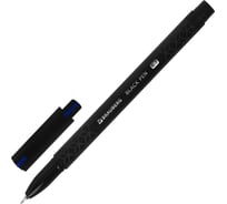 Ручка шариковая масляная BRAUBERG BLACK PEN, синяя, 12 шт., игольчатый узел 0,7 мм, линия 0,35 мм, 144325