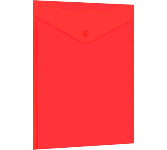 Папка-конверт с кнопкой прозрачная BRAUBERG А4 UNIVERSAL, КОМПЛЕКТ 12 шт., вертикальная, красная, 0,15 мм, 273077 1