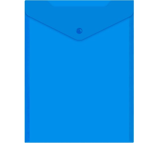 Папка-конверт с кнопкой прозрачная BRAUBERG А4 UNIVERSAL, КОМПЛЕКТ 12 шт., вертикальная, синяя, 0,15 мм, 273076