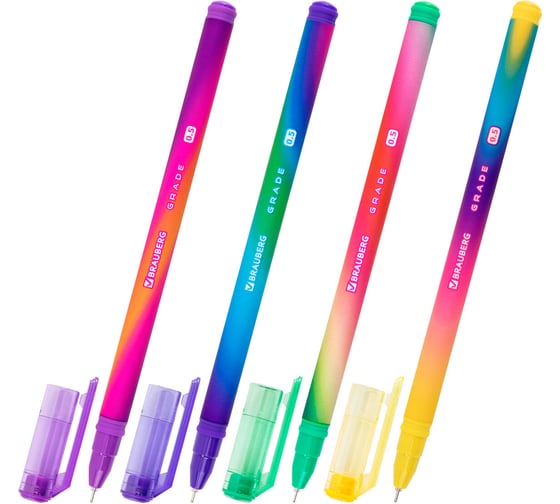 Ручка гелевая BRAUBERG GRADE NEON, черная, 30 шт., игольчатый узел 0,5мм, линия письма 0,3мм, 144285 1