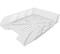 Лоток горизонтальный для бумаг BRAUBERG ECO, 330x245x65 мм, сетчатый, прозрачный, 239013