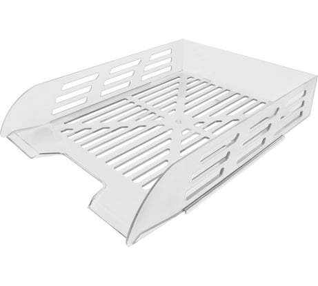 Лоток горизонтальный для бумаг BRAUBERG ECO, 330x245x65 мм, сетчатый, прозрачный, 239013