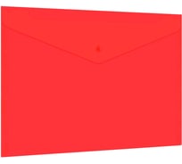Папка-конверт с кнопкой BRAUBERG прозрачная, А4 UNIVERSAL, КОМПЛЕКТ 12 ШТ., до 100 листов, красная, 0,15 мм, 273073