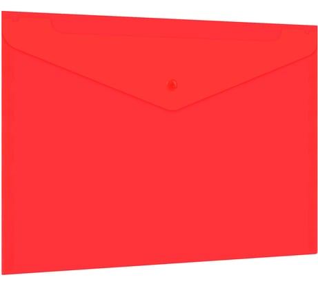 Папка-конверт с кнопкой BRAUBERG прозрачная, А4 UNIVERSAL, КОМПЛЕКТ 12 ШТ., до 100 листов, красная, 0,15 мм, 273073