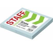 Блок самоклеящийся Staff (стикеры) STANDARD, ПАСТЕЛЬНЫЙ 76x76 мм, КОМПЛЕКТ 12 ШТ., голубой, 100 листов 116574