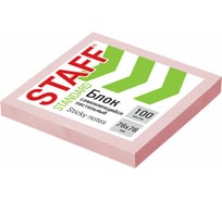Блок самоклеящийся Staff (стикеры) STANDARD, ПАСТЕЛЬНЫЙ 76x76 мм, КОМПЛЕКТ 12 ШТ., розовый, 100 листов 116576
