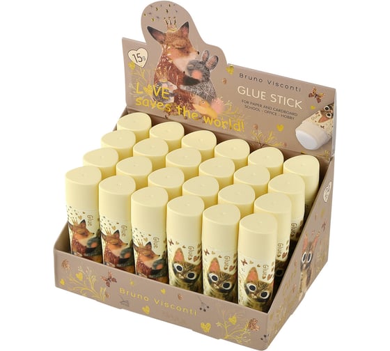 Клей-карандаш ОФИСМАГ BRUNO VISCONTI Love me, PVP основа, 15 г, 40-0018 274051 1