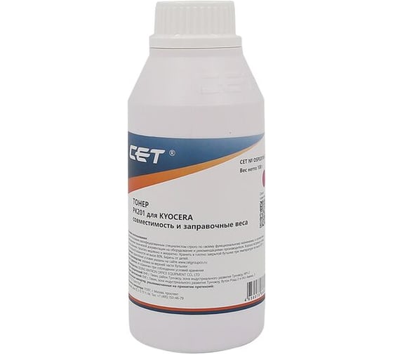Тонер CET PK201 OSP0201M-100 пурпурный бутылка 100гр. Kyocera Ecosys P6030cdn/M6026cdn для принтера 2131607 1