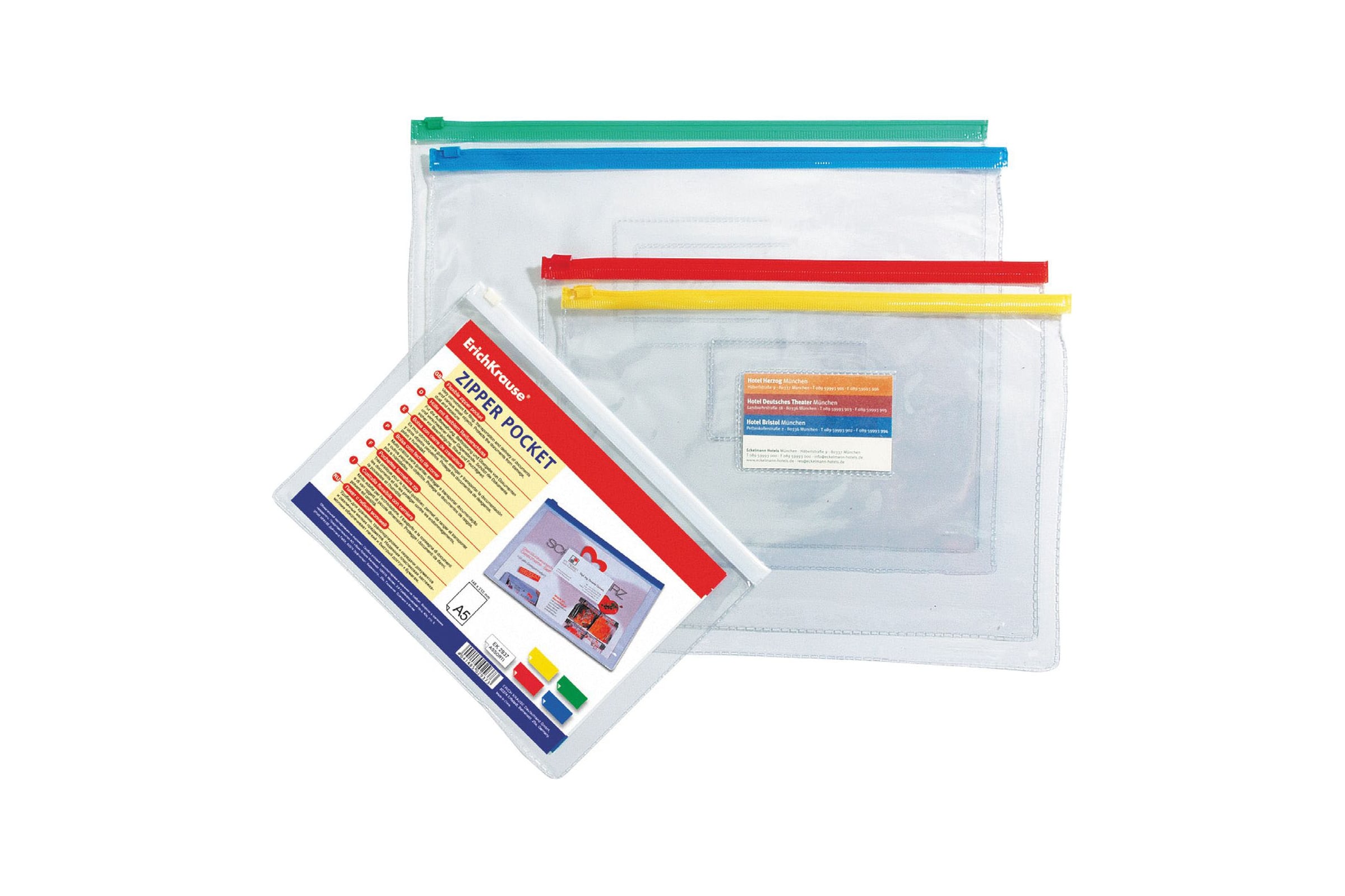 Пластиковый zip-пакет ErichKrause PVC Zip Pocket, A5, прозрачный
