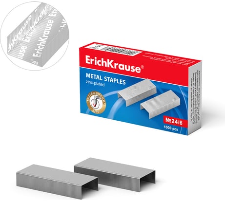 Скобы ErichKrause №24/6, коробка 1000 шт 1189