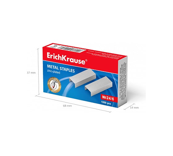 Скобы ErichKrause №24/6, коробка 1000 шт 1189
