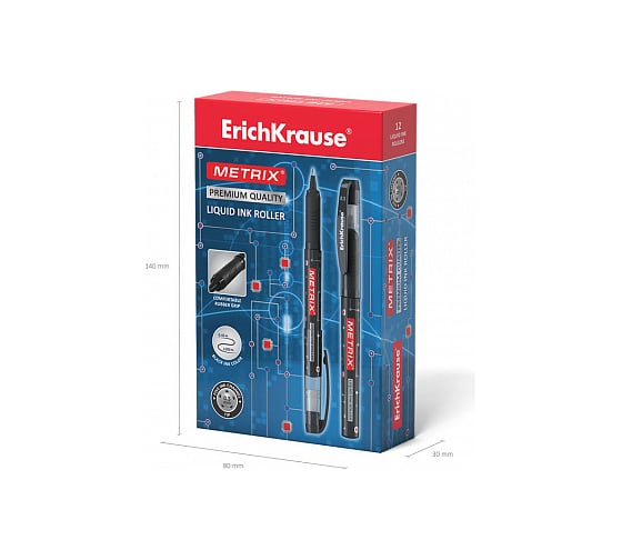 Ручка-роллер ErichKrause Metrix, черный 45480