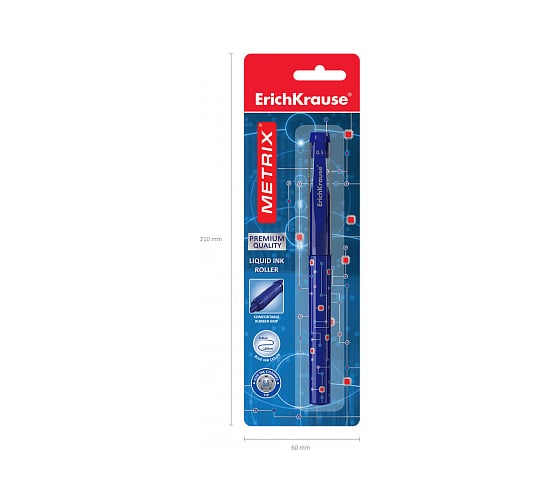 Ручка-роллер ErichKrause Metrix, синий 45481