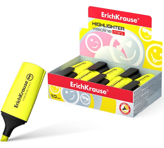 Текстмаркер ErichKrause Visioline Mini, желтый 42753
