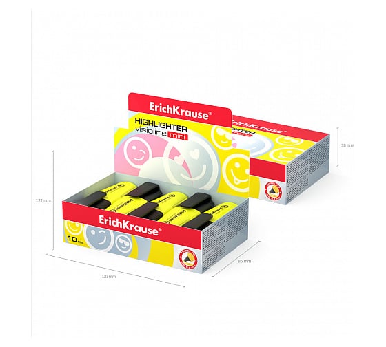 Текстмаркер ErichKrause Visioline Mini, желтый 42753