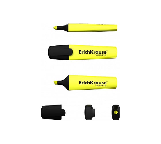 Текстмаркер ErichKrause Visioline V-12, желтый 32496