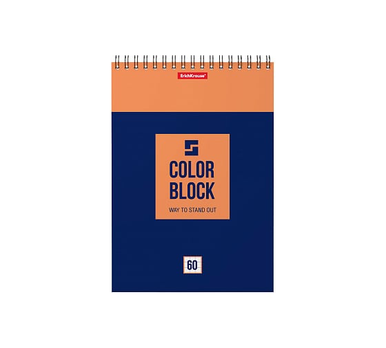 Блокнот ErichKrause Color Block на спирали, А5, 60 листов, клетка 49684