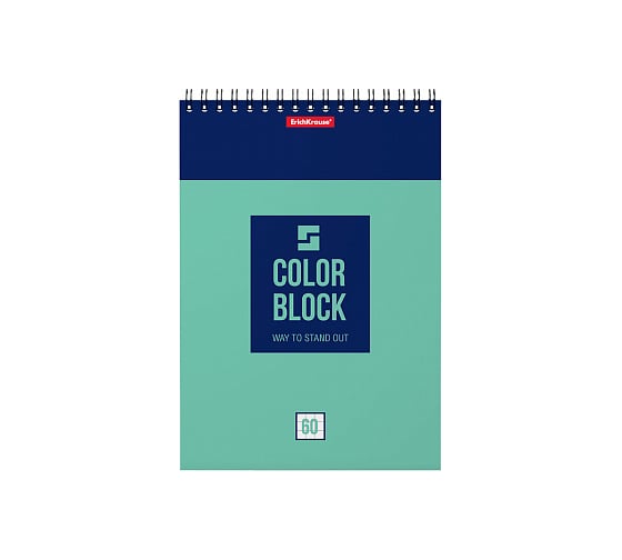 Блокнот ErichKrause Color Block на спирали, А5, 60 листов, клетка 49684