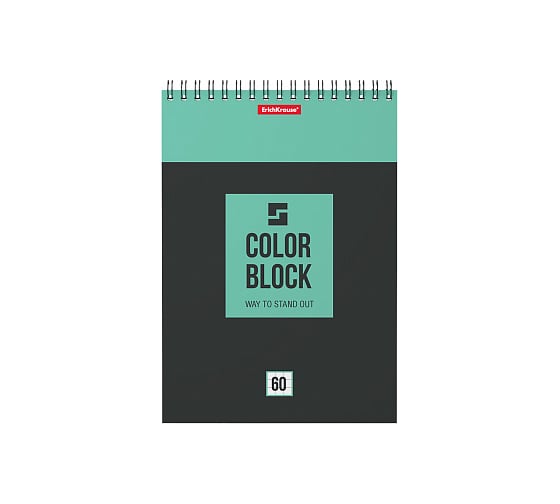 Блокнот ErichKrause Color Block на спирали, А5, 60 листов, клетка 49684