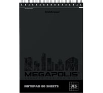 Блокнот ErichKrause MEGAPOLIS на спирали, А5, 80 листов, клетка, твин-лак, микроперфорация 49812