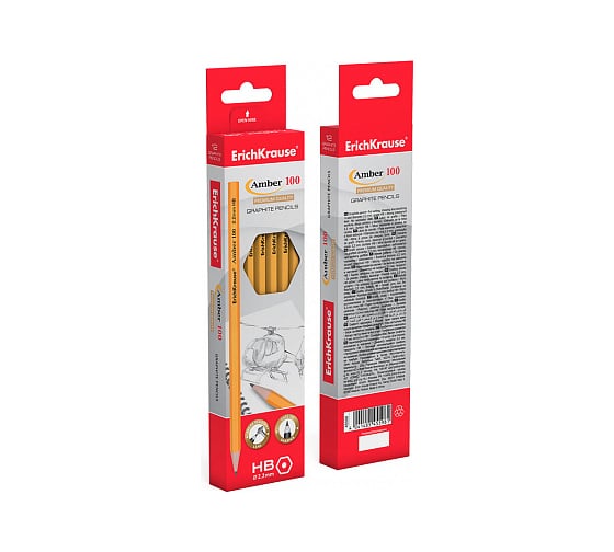 Шестигранный чернографитный карандаш ErichKrause Amber 100 HB 45598