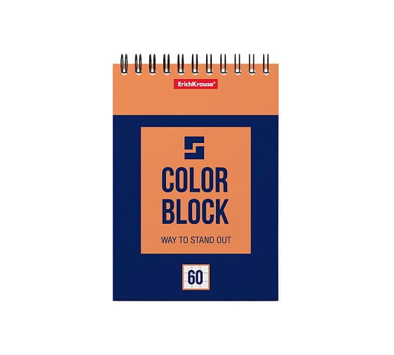 Блокнот ErichKrause Color Block на спирали, А6, 60 листов, клетка 49683