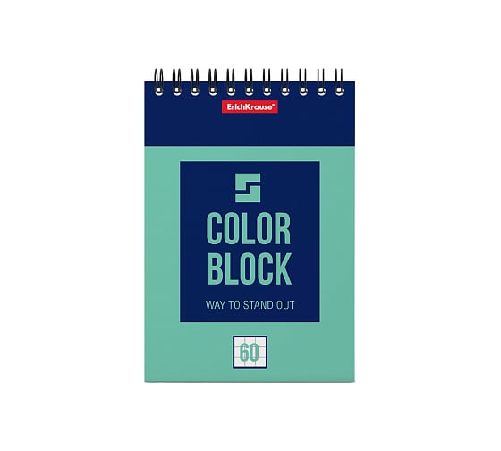Блокнот ErichKrause Color Block на спирали, А6, 60 листов, клетка 49683