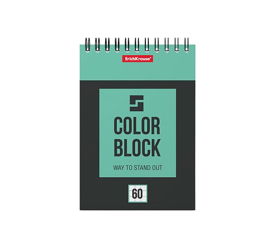 Блокнот ErichKrause Color Block на спирали, А6, 60 листов, клетка 49683