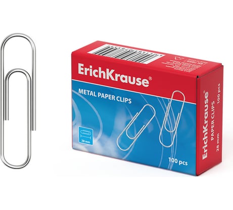 Оцинкованные металлические скрепки ErichKrause 28 мм 7855