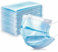 Маски медицинские одноразовые ОФИСМАГ SENSE 50шт 3-х слойные, голубые, фильтр мельтблаун 630852