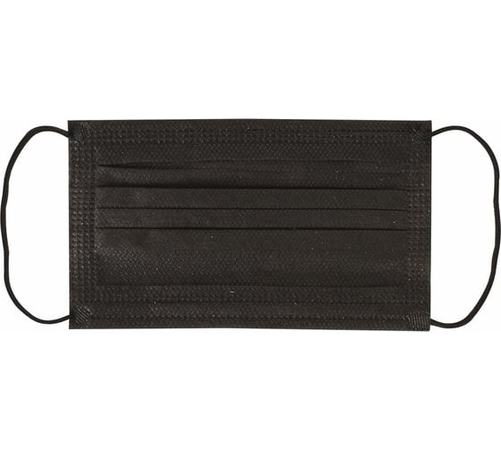 Маски одноразовые ОФИСМАГ 50 штук короб, 3-х слойные, черные, SANITERRA, ш/к 73696 630769 1