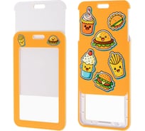 Бейдж вертикальный с 3D печатью Street food FUNSTER (85х54 мм), с рулеткой, 10 шт., СЛАЙДЕР, 238843