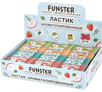 Ластик ароматизированный FUNSTER, 36 шт., 54х23х10мм, скошенный, ЭКО-ПВХ, ассорти, 272727