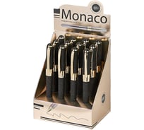 Ручка шариковая ОФИСМАГ BRUNO VISCONTI MONACO SPACE, СИНЯЯ, КОМПЛЕКТ 12 шт., черный корпус с глиттером, 0,4мм, 20-0125/52 144562