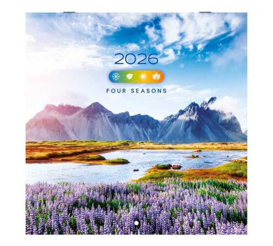 Календарь настенный перекидной BRAUBERG 2026г, 12 листов, 28,5х28,5см, Времена года 116925 1
