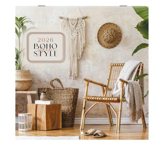 Календарь настенный перекидной BRAUBERG 2026г, 12 листов, 28,5х28,5см, Бохо 116935 1