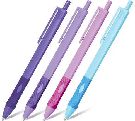 Ручка шариковая Staff автомат. эргономичная с грипом  Profit 500 PASTEL COLOR, КОМПЛЕКТ 24 шт., синяя, 0,35мм 144492