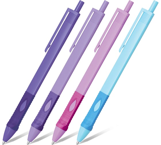 Ручка шариковая Staff автомат. эргономичная с грипом  Profit 500 PASTEL COLOR, КОМПЛЕКТ 24 шт., синяя, 0,35мм 144492 1