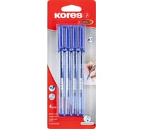 Шариковая одноразовая ручка Kores K1 синяя, 0.7 мм 270432