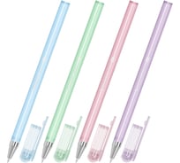 Ручки шариковые BRAUBERG SOFT PASTEL, НАБОР 4 ШТУКИ, СИНИЕ, узел 0,7 мм, линия 0,35 мм 144400