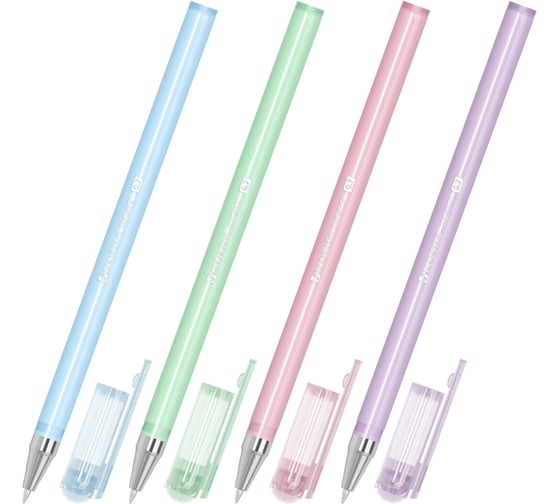 Ручки шариковые BRAUBERG SOFT PASTEL, НАБОР 4 ШТУКИ, СИНИЕ, узел 0,7 мм, линия 0,35 мм 144400 1