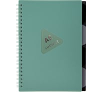 Тетрадь обложка пластик BRAUBERG, А5, 80 листов, гребень, 4 разделителя, клетка, зеленый, 405367