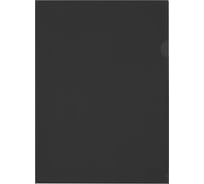 Папка-уголок BRAUBERG UNIVERSAL А4, прозрачная черная, 50 шт., 0,10 мм, 273046