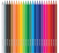 Карандаши цветные BRAUBERG, 24 цвета, цветной корпус, ПВХ бокс, шестигранные, 182068