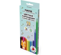 Карандаши цветные FUNSTER, 12 цветов, фигурный корпус в форме цветка, 182069