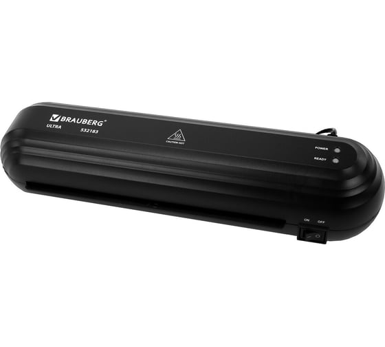 Ламинатор BRAUBERG ULTRA PM235B, ЧЕРНЫЙ, A4, толщина пленки 60-150 мкм, скорость 30 см/мин 532183 1