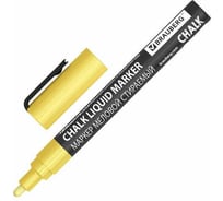 Маркер меловой BRAUBERG CHALK LIQUID MARKER, ЗОЛОТИСТЫЙ, 3 мм, стираемый, комплект 10 шт., CHALK 152594